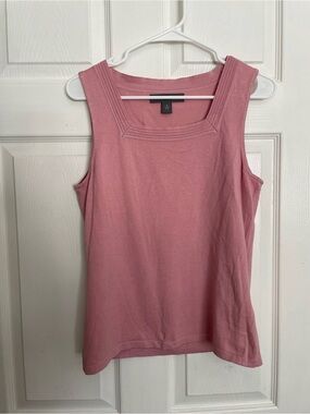 Vintage Josephine Chaus Women's size Small Pink Sleeveless Square Neck Tank Top